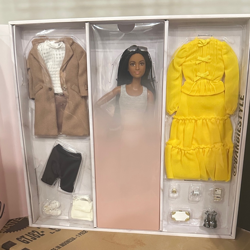 Barbie Style Doll 2 with Yellow Dress and Accessories